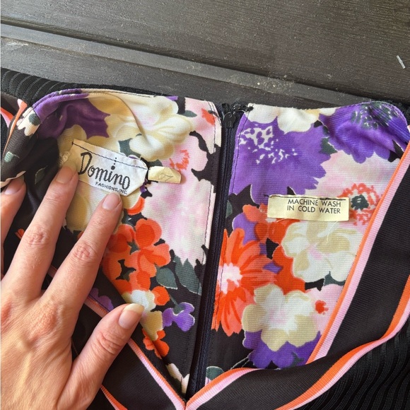 VTG 60s 70s Domino Fashions Floral Maxi Dress | Babydoll | Boho Hippie Medium - Picture 10 of 12